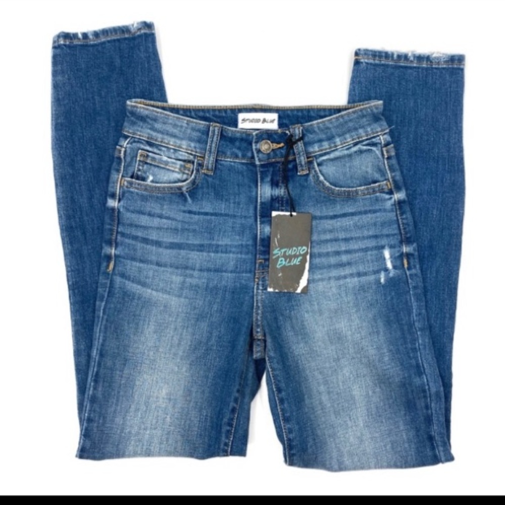Studio Blue Distressed Skinny Jeans